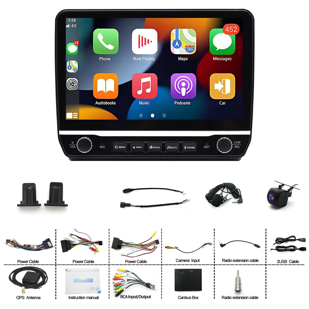 2+64G Android 15 Autoradio für FIAT Ducato Peugeot Boxer Citroën Jumper 2006–2023 mit Carplay Android Auto, 10 Zoll Touchscreen Auto Stereo Display Player Radio GPS Navi Head Unit mit FM RDS SWC DAB+
