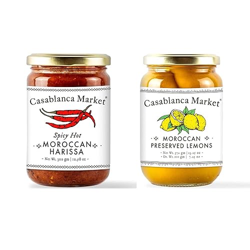 Casablanca Market Harissa Gourmet Salsa picante 10.5oz + limones preservados 13oz