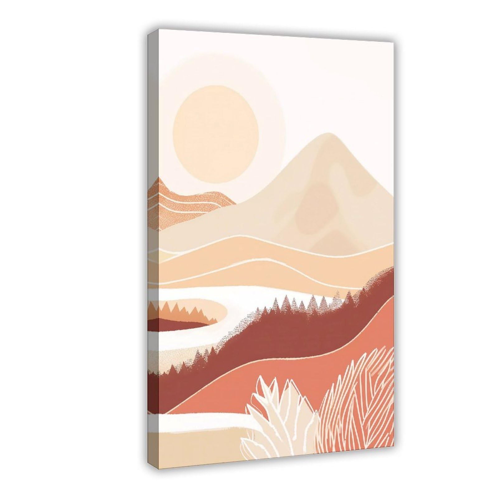 Bareronor Abstract Mountain Poster Canvas Poster Bedroom Decor Landscape Office Room Decor Gift 24" L X 36" W