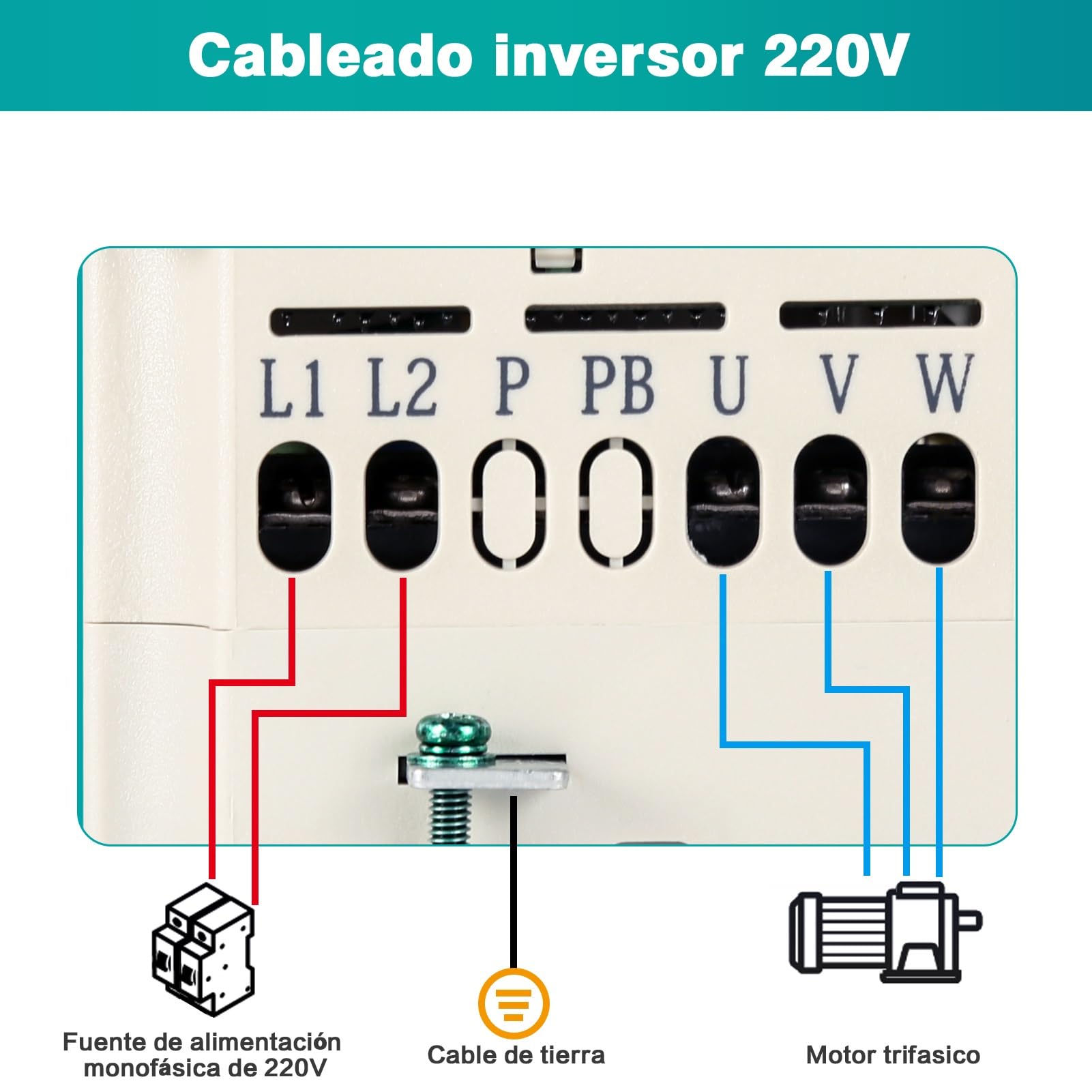 DEWIN VFD Azionamento a Frequenza Variabile,2.2kW 220V VFD Inverter per Motori, Ingresso monofase 220V Uscita trifase 380V Inverter di frequenza CNC con Cavo di Prolunga da 2m (2.2kW)