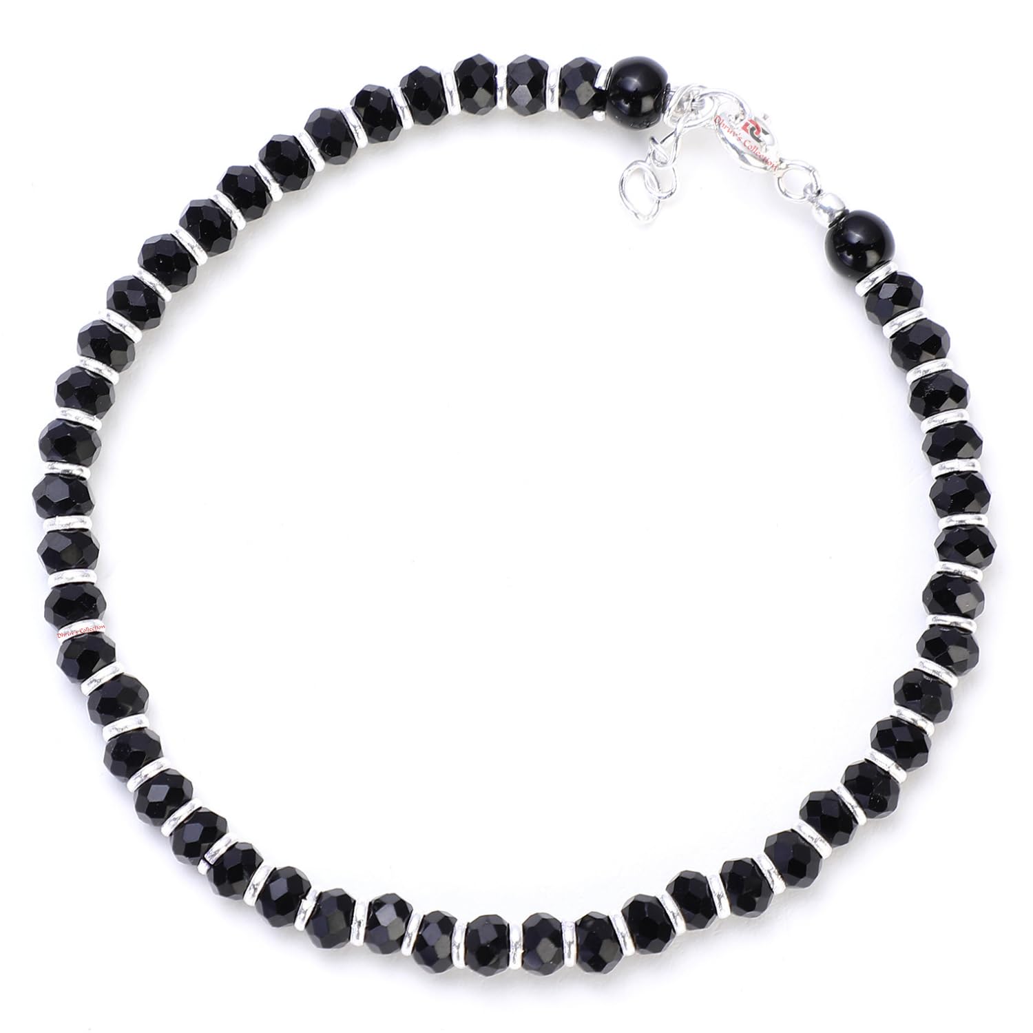 DHRUVS COLLECTION 925 Silver Nazariya Bracelet with Black Crystals Beads for Girls, Boys, Men & Women - 6.25Inches (B08DRMGXLM) Amazon Price History, Amazon Price Tracker