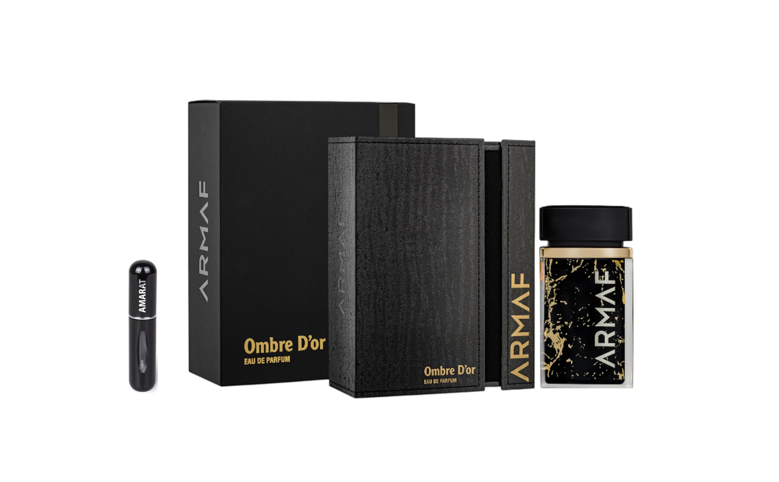 Armaf Ombre d’Or Eau de Parfum 75ml, Perfume Árabe Unisex de Larga Duración, Incluye Atomizador, Fragancia Oriental Especiada y Amaderada con Notas de Almizcle, Limón Azafrán, Rosa e Iris (Ombre d’Or)