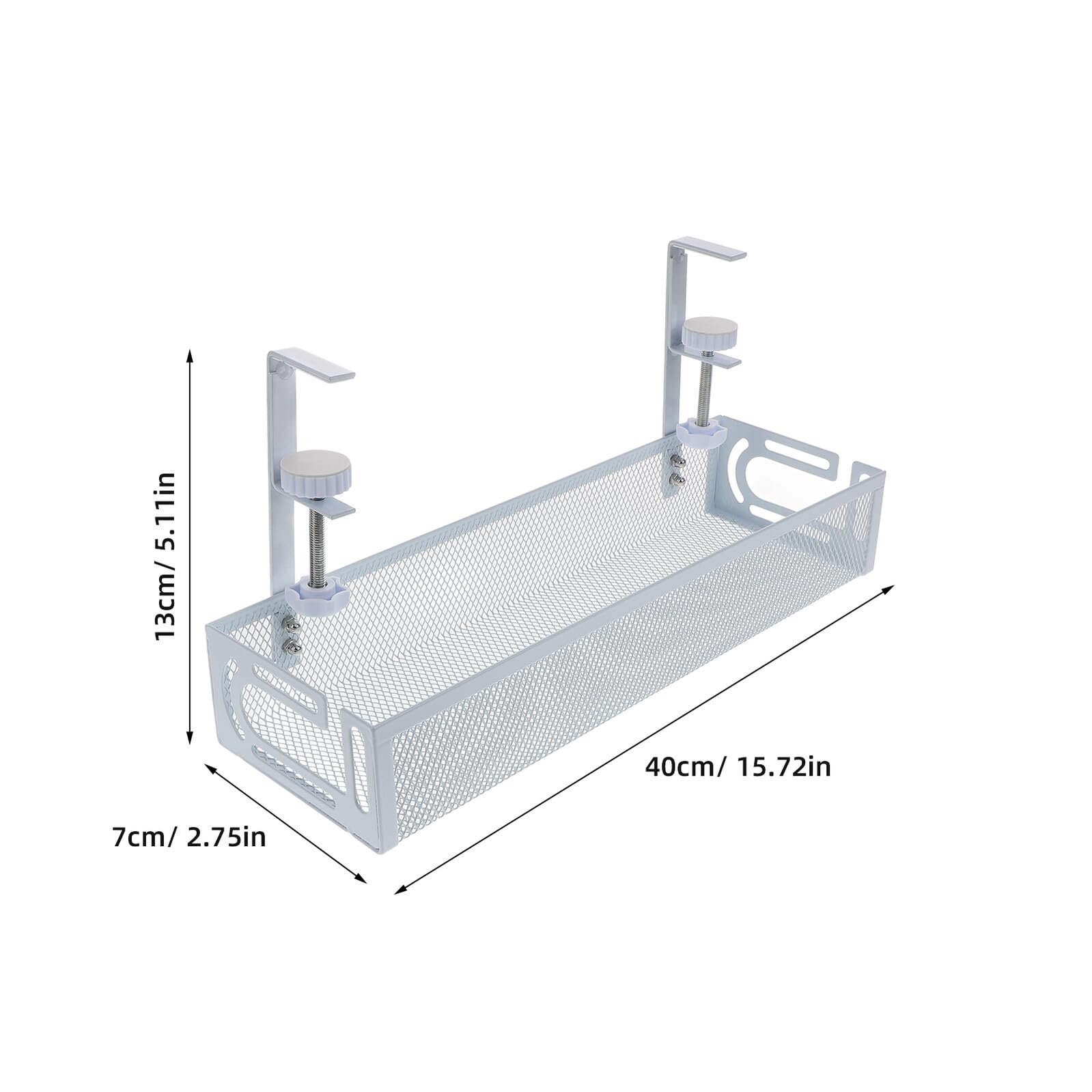 Kabelorganizer Metall Groß Weiß Kabelmanagement Ablage unter Schreibtisch Kabelhalter für Steckdosen Ladekabel Platzsparend Kippsicher Einfache Montage