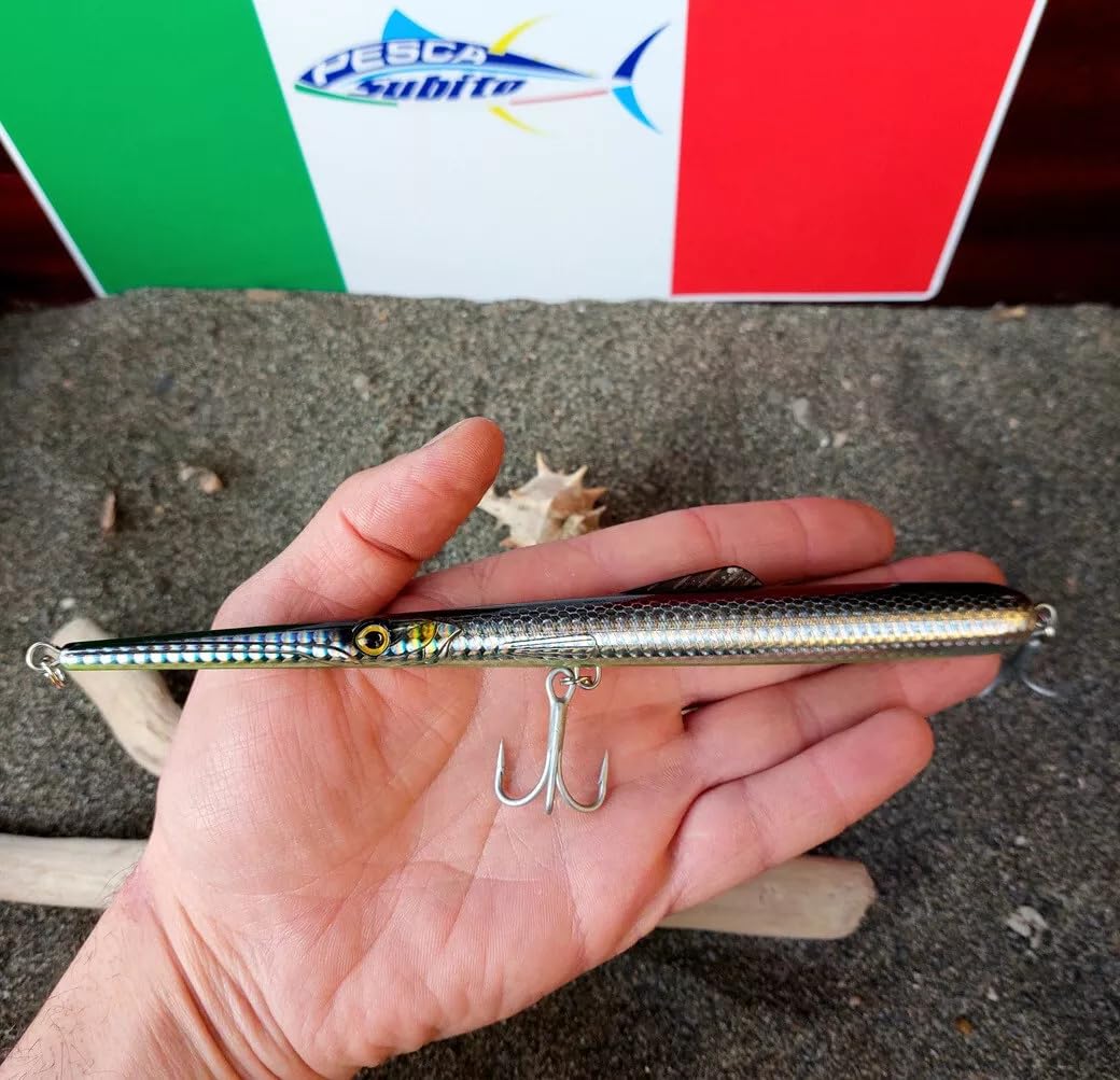 KIT 3 PZ Needle Skipping Lure Esca Artificiale Floating Pencil Aguglia Pesca Spinning Pesce Serra Barracuda Spigola Galleggiante
