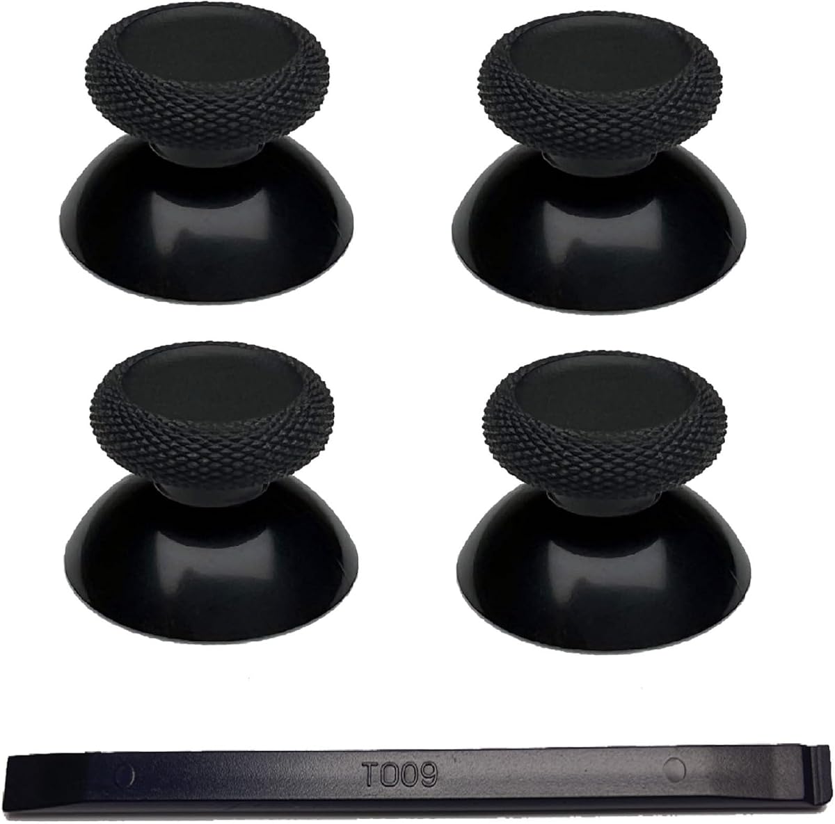 4PCS Custom Analog Thumb Sticks for Meta Quest 3 Controller, Black Replacement Thumbsticks for Oculus Quest 2 Left Right Controllers, VR Accessories Repair Kit Joysticks Cover Button for Metaquest Pro