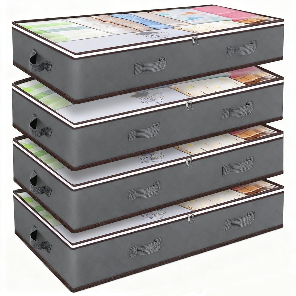 IJSDNVJNDX For Blankets, Towels and Under Bed Storage Containers, Foldable Underbed Storage Bags, Closet Organizers Storage Bins