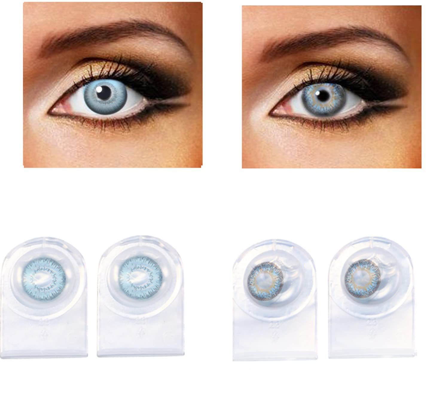 Soft Eye blue and Sea Blue eye Color contact Lens With Case and solution (monthly color contact lens) zero power color contact lens for party lens