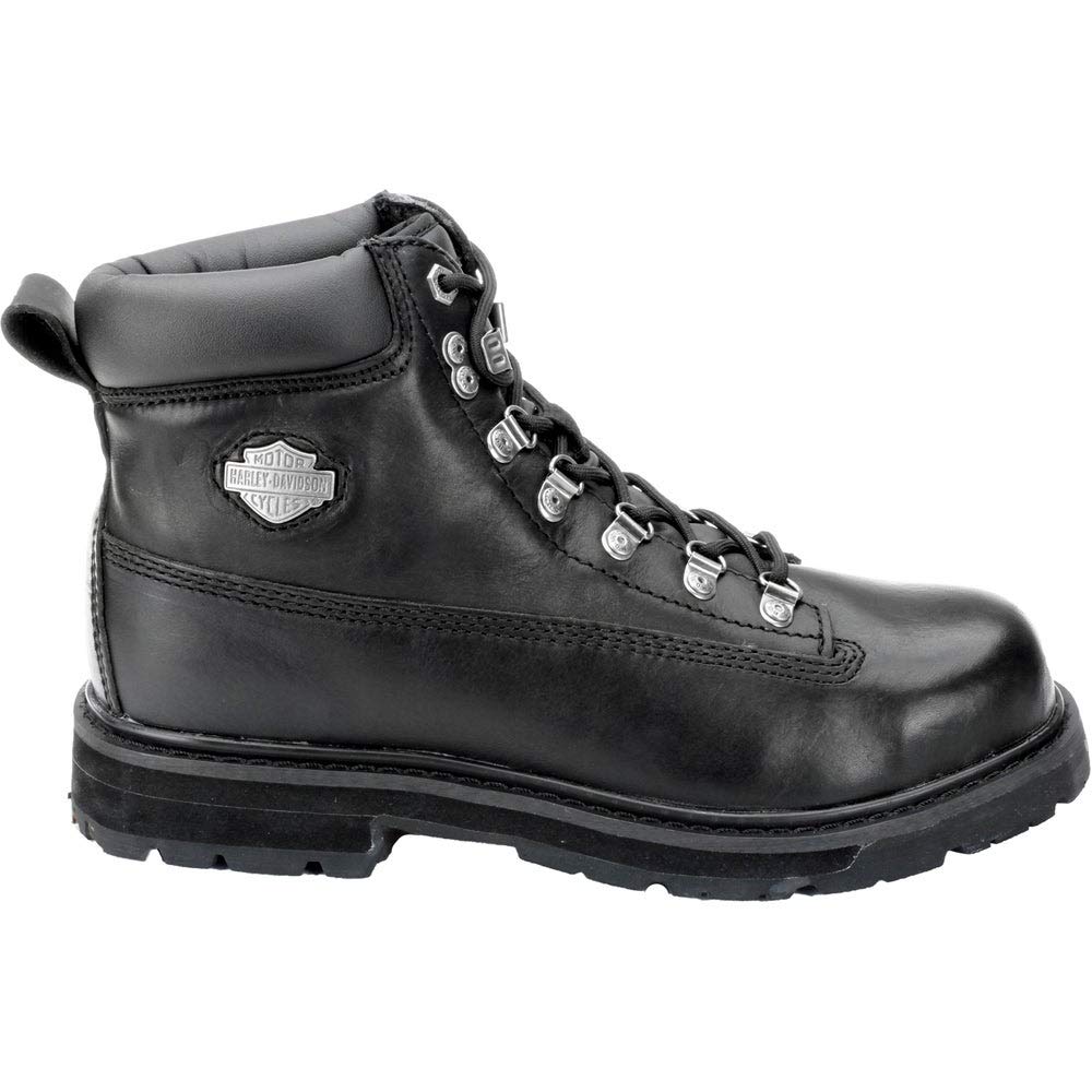 Men's Drive Motorcycle Steel Toe Black Boots D91144