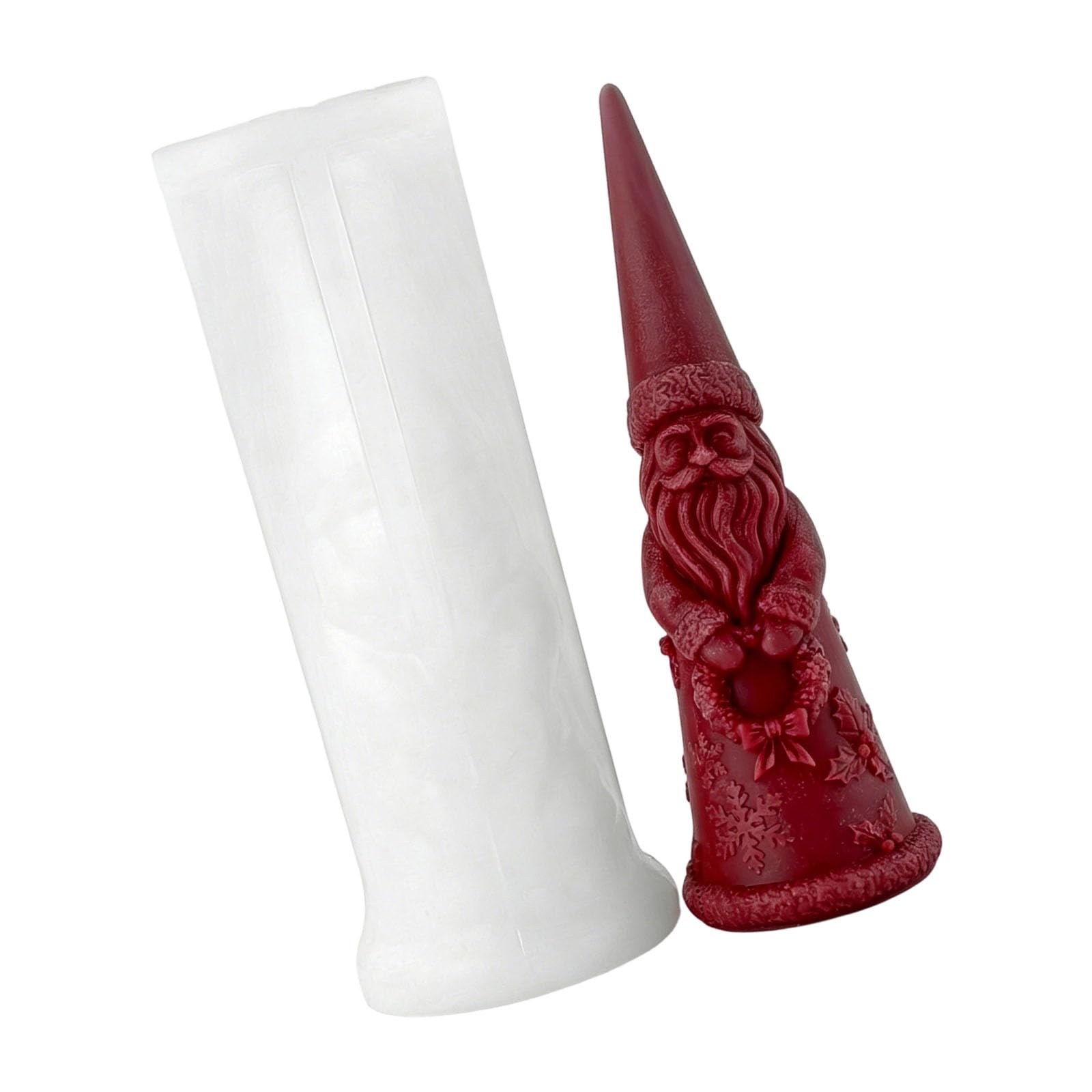 Elnwnnkc Christmas Mold for Santa and Plaster Decor, Flexible Silicone Form for Seasonal Display Project Use Santa Ornament Form Festive Wax Casting Gypsum Ornament Maker Winter Decor Handcraft