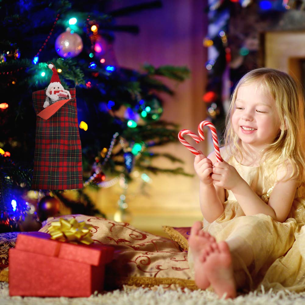 Saco de dormir elfo,paquete de 2 saco de dormir a cuadros rojos de 5,51x12 pulgadas para muñeco de duende,duendes que se comportan mal accesorios decoraciones de muñeco de Navidad,muñeca no incluida