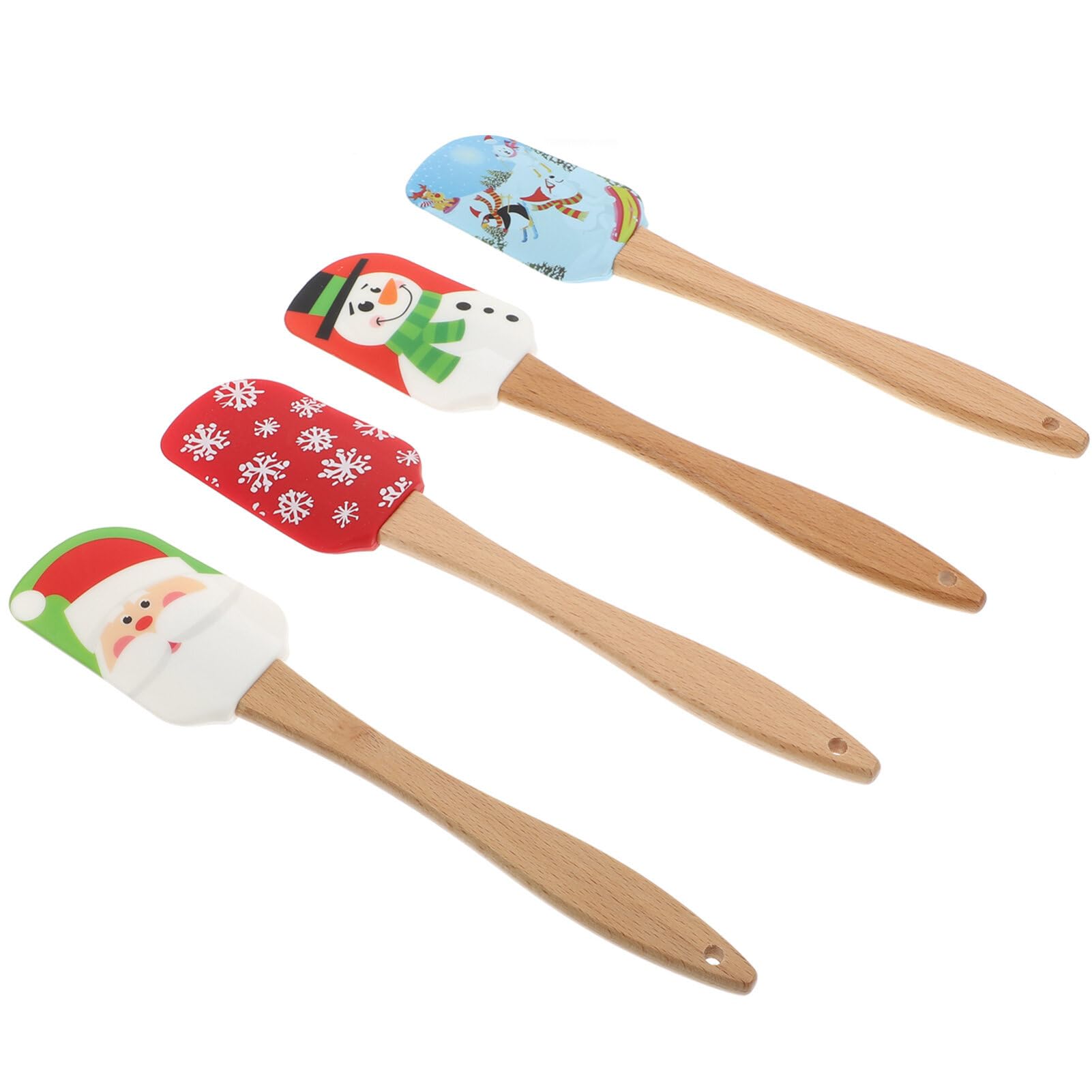 PRETYZOOM 4piezas Espátulas Para Pasteles De Navidad De Utensilios Creativos Para Decorar y Mezclar Crema y Mantequilla Herramientas De Repostería Antiadherentes Accesorios De Cocina