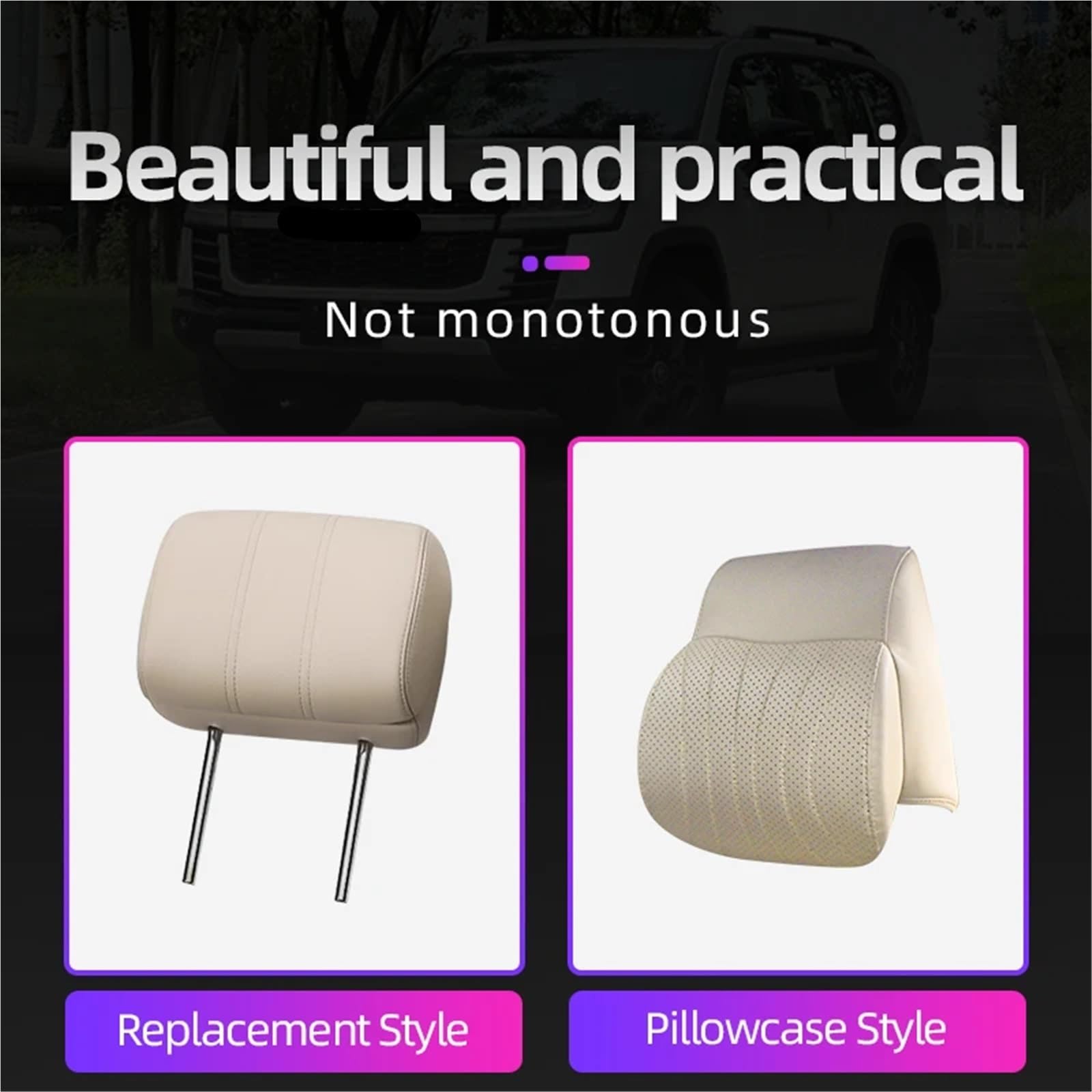 Do Toyota Land Cruiser LC200 LC300 PRADO 8-kierunkowy Regulowany Łagodzi Zmęczenie Szyi Wymiana Zagłówka Car Seat Headrest(Pillowcase)