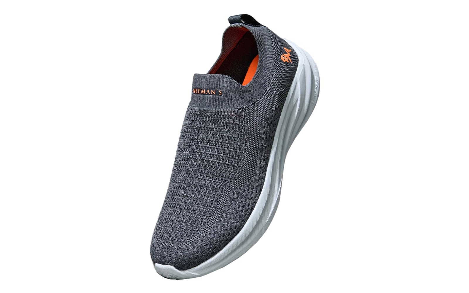 Neeman's Max Cushy Slip On Sneakers for Men | Eco-Friendly Shoes with Recycled PET Bottle Knit Upper | Extra Padded Insole for Cushioning, Stretch Fit & Lightweight EVA Sole for Walking Grey