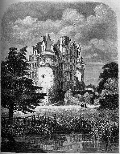 Cuadro de lienzo de la arquitectura renacentista del Chateau de Brissac en 60x90cm