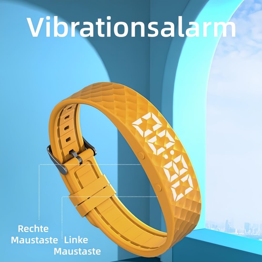 2026 Vibrationswecker - Nie Wieder Verschlafen, Vibroband Pro Wecker mit 8 Vibration Modell, Wasserdicht & Multifunktional Vibrationswecker Armband für Den Perfekten Aufwachmoment(Schwarz)