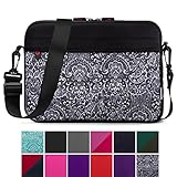 Kroo 12-13 Inch Laptop Sleeve Tablet Bag, Water Resistant Neoprene Notebook Computer Carrying Cover for Apple MacBook, Microsoft Surface, Chromebook (Black - Paisley Print)