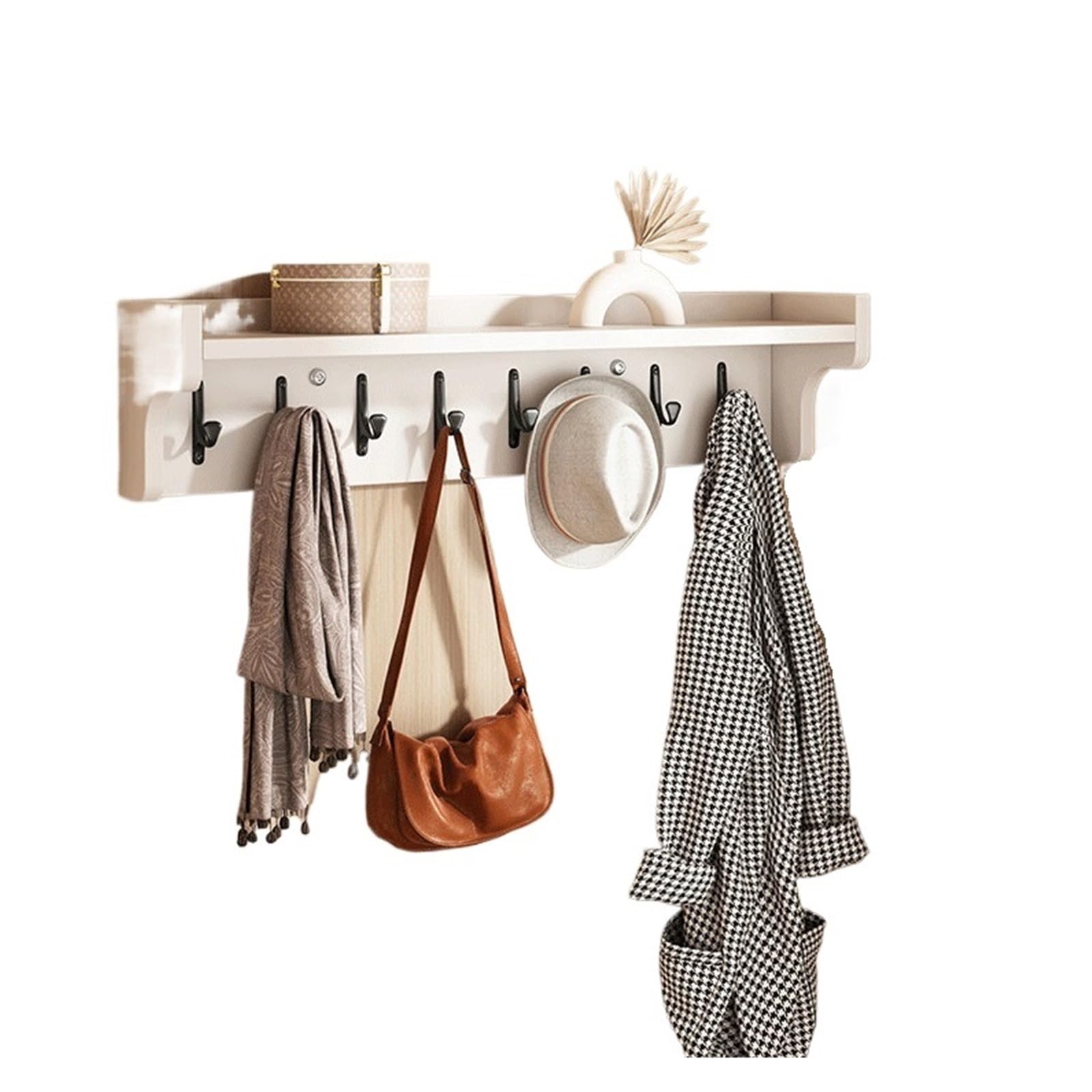 ZTHYSHOZ Coat Hooks Wall-Mounted Coat Racks, Multi-Purpose, Key Hooks, and Storage Solutions(White,Medium)
