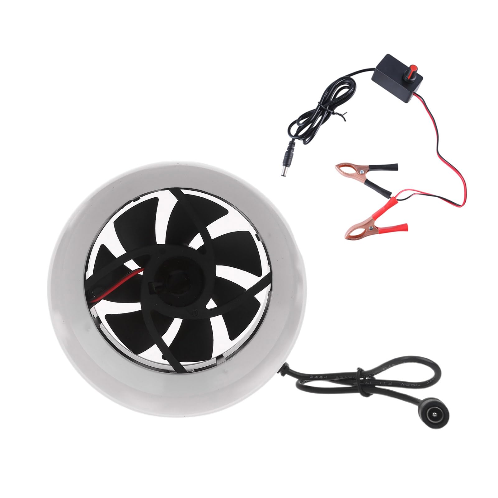 Speed 110mm Duct Fan with 12V Clip on Controller for Kitchen & Bathroom Ventilation Efficient Air Circulation Low Noise Operations