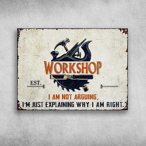 peiyeety I'm Just Explaining Why I Am Right Fun Saying Metal Aluminum Signage Antique Plaque Rustic Poster Bar Home Wall Decor 8"x12"