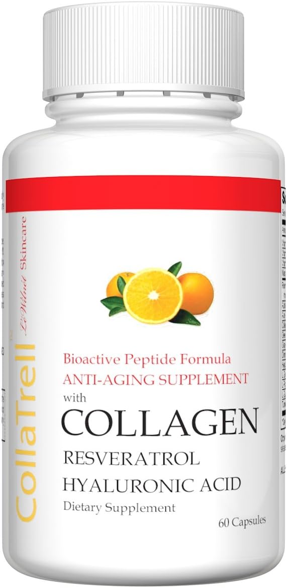 CollaTrell Bioactive Peptides Formula with Collagen, Hyaluronic Acid, Resveratrol, Anti Aging Supplements, Anti Aging Vitamins, Collagen Pills, Collagen Peptides (1)