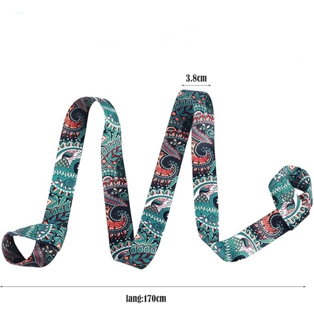 Yogamatte Tragegurt, Verstellbarer Tragegurt für Yogamatten, Elastischer Yoga Gurt für Pilates, Dehnen und Fitness, Grün, Nylon + Polyester, Webbing, Adjustable, Schnalle