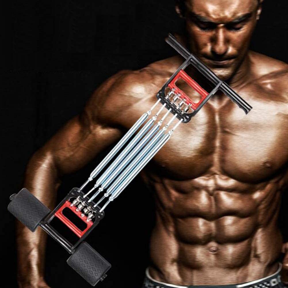 Chest Expander Federmuskelzieher - Federzieher Chest Expander Multifunktionales Armtraining Brustmuskeltraining Fitnessgerät Dreiwegezieher (Größe: 66 * 33 cm)