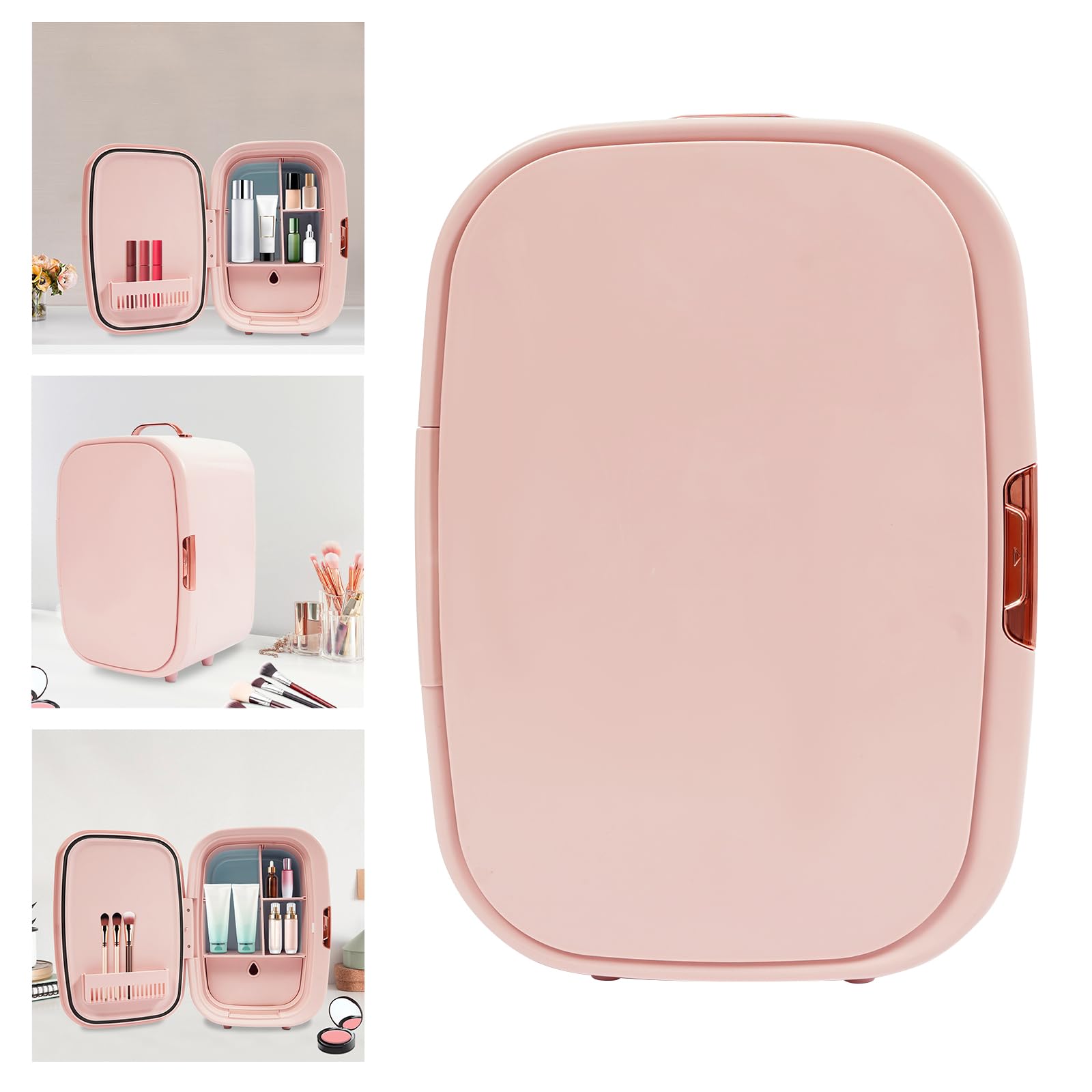 Mini frigorifero da 12 l, piccolo frigorifero per cosmetici, Skincare Fridge, silenzioso, fresco e caldo per stanza, DC12 V/AC220-240 V, per camera da letto, ufficio, dormitorio, auto, rosa