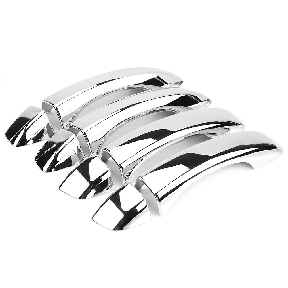 Akozon Silver 8 Pcs Door Handle Cover Car Chromium Electroplating Door Handle Cover Trim For Mg Zs Suv 2018-2019