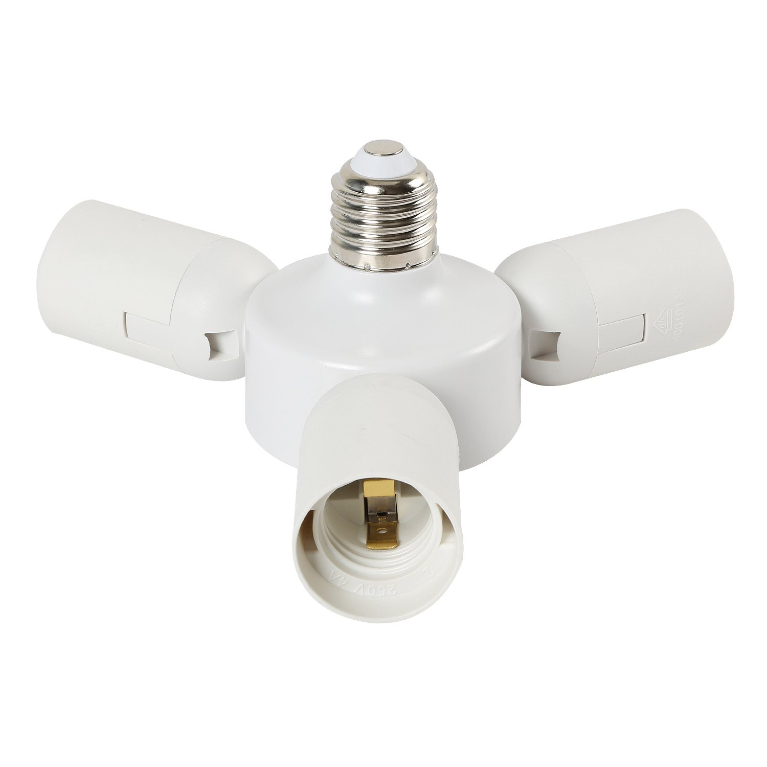 3 Way Light Socket Adapter 3 Way Adaptor With 2 USB Ports (2.4A) And