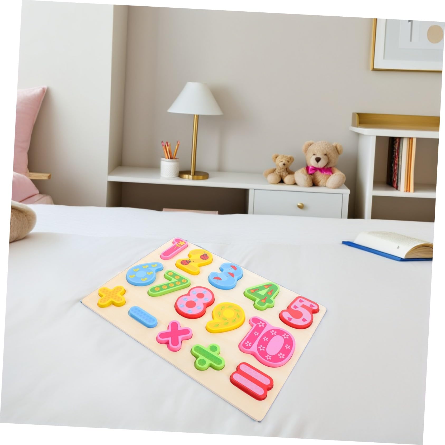 Puzzle in Legno Montessori 3 Pezzi per Bambini, Alfabeto | Numeri e Forme, Gioco Didattico per Prescolare, Coordinazione Occhio-mano, Regalo Natale e Capodanno