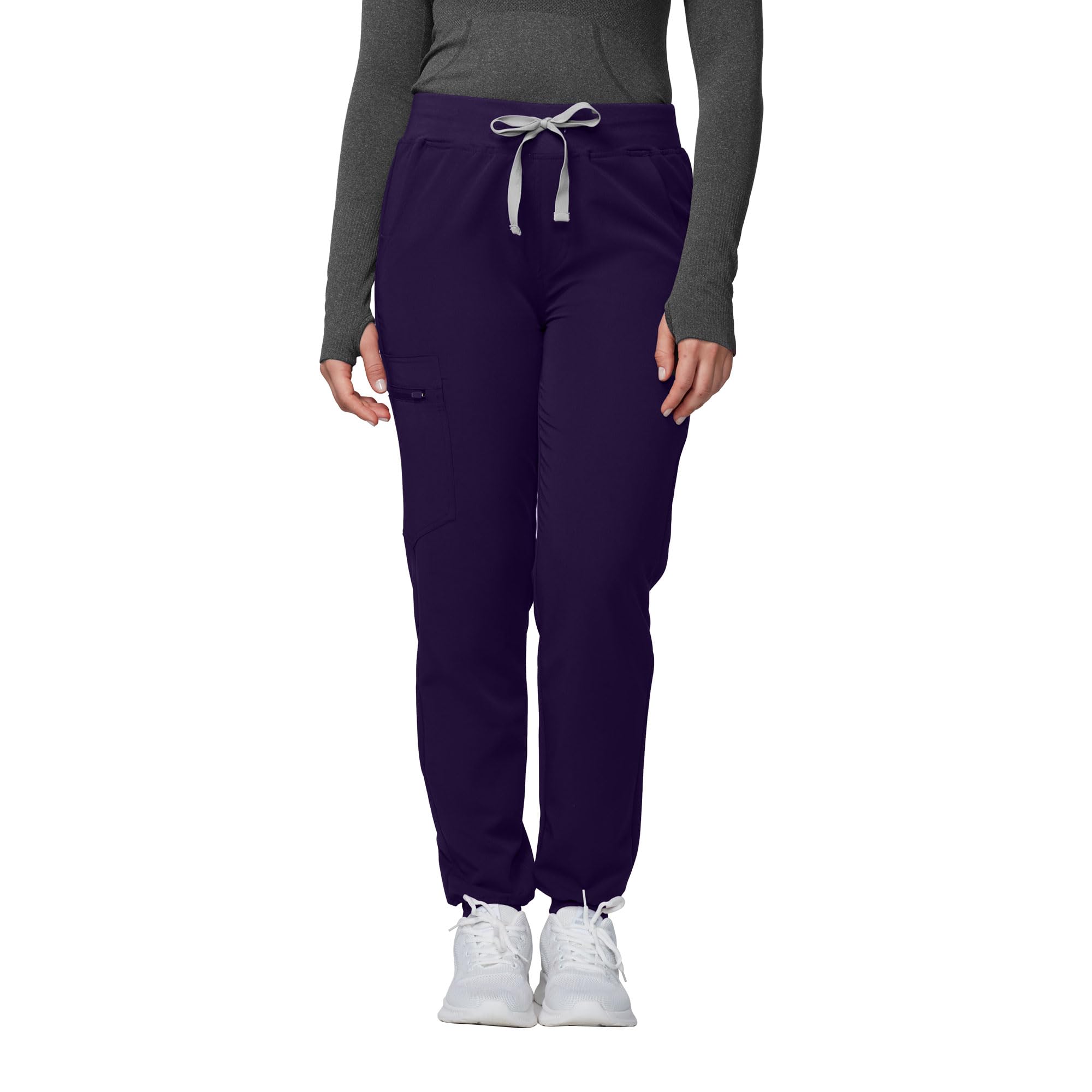 Kitmaz Women's Medical Scrub Jogger Pants, Mid Rise, Darkpurple, 2XL