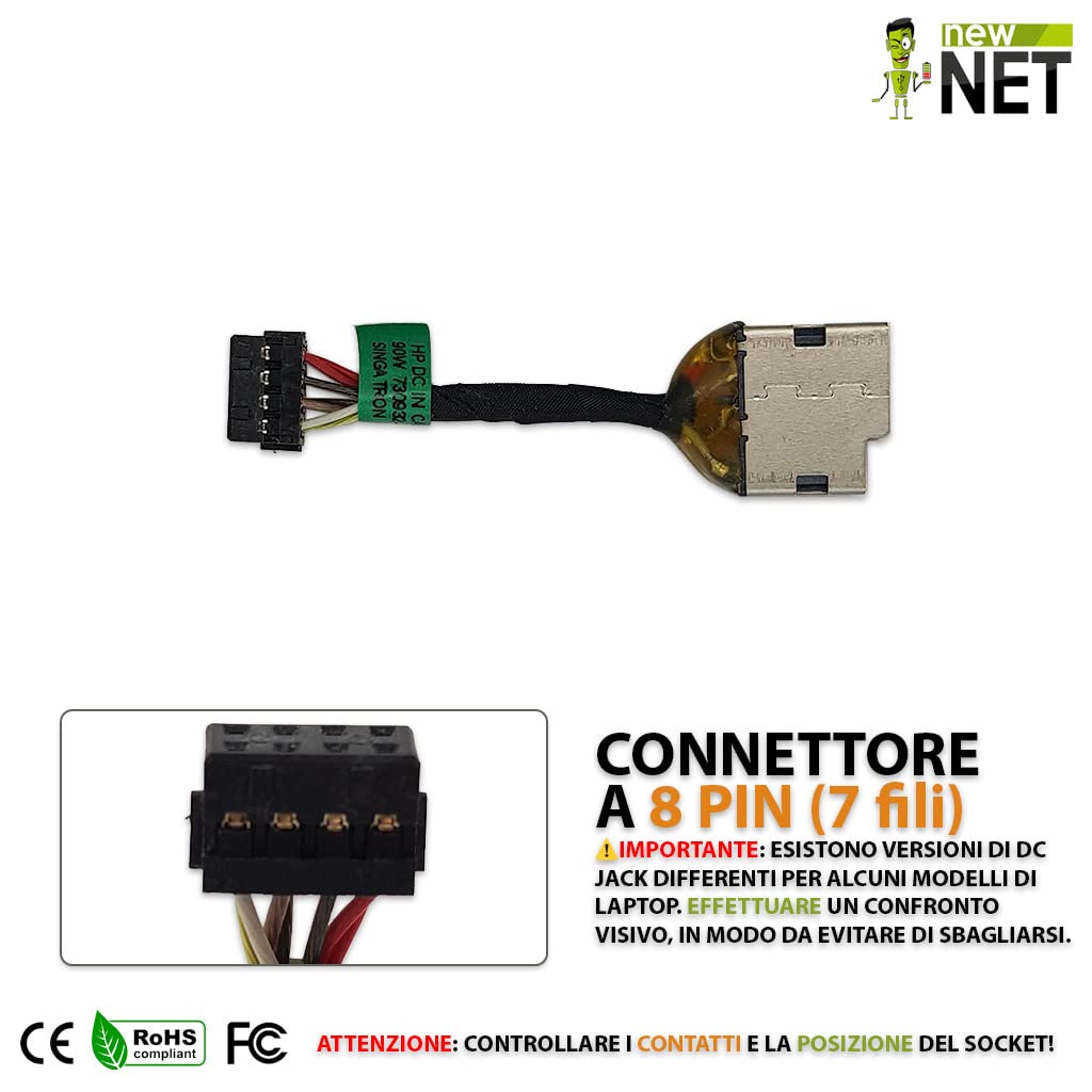Connettore Alimentazione DC Power Jack per notebook HP Pavilion 15