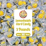 Lemonhead Candy - 3lb Bulk Bag (Approx. 185 Count), Individually Wrapped Original Lemon Head Hard Yellow Candies - The Perfect Candy For Parties, Movie Nights And Snacking