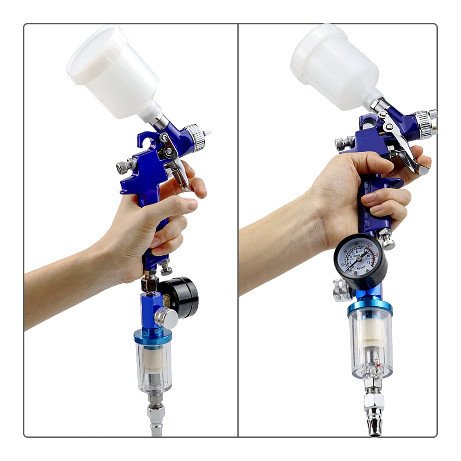 HVLP. Mini Paint Spray Gun 0.8/1.0mm Dysza H-2000 Profesjonalny Airbrush Malowanie Samochód Pneumatyczny Regulator ciśnienia pneumatycznego(0.8 1.0mm nozzle set)