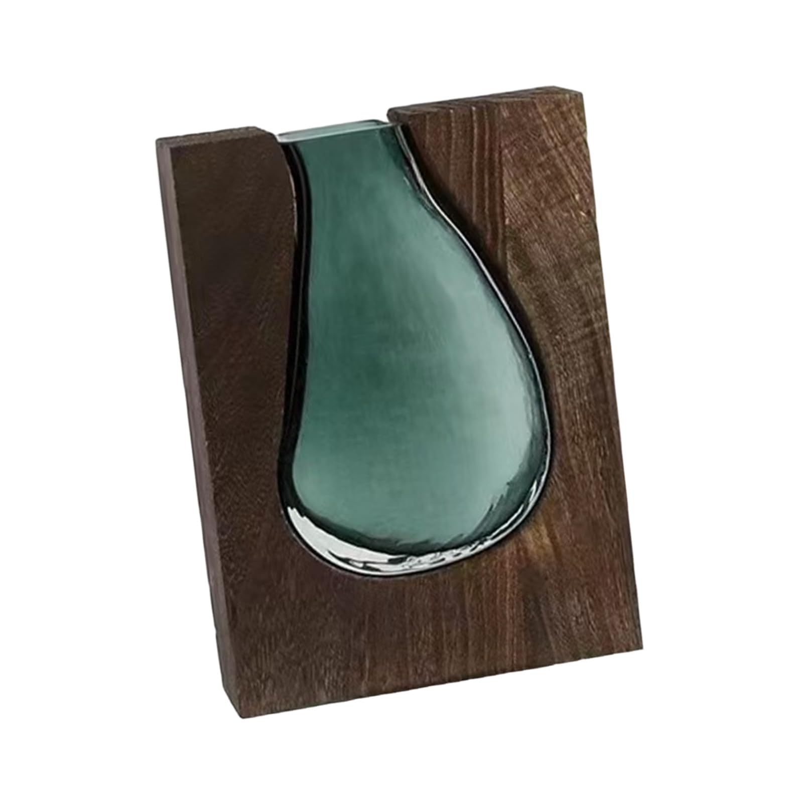 TFAOYS Wood and Glass Inlay Vases for Flower Rustics Farmhouse Table Centerpieces Artistic Wooden Glass Vases for Home Decor Decorative Flower Vase Decorative for Home Decor