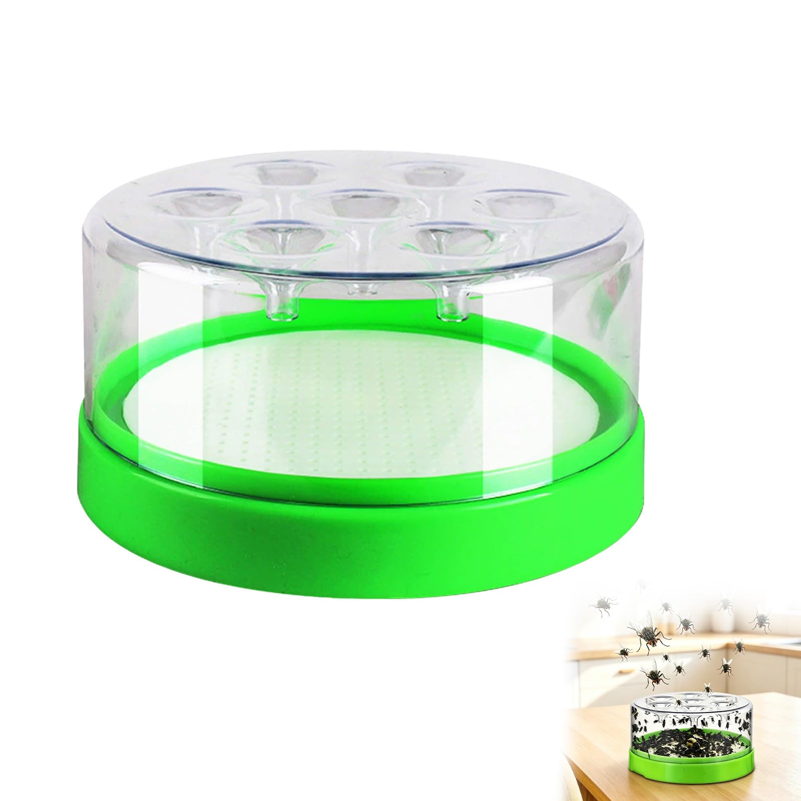 1PCS Reusable Non-Electric Fly Trap,Transparent Fly Trap Container,Funnel One-Way Entry Fly Trap Container,Easy to Clean,Effective Fly Traps for Indoor Outdoor