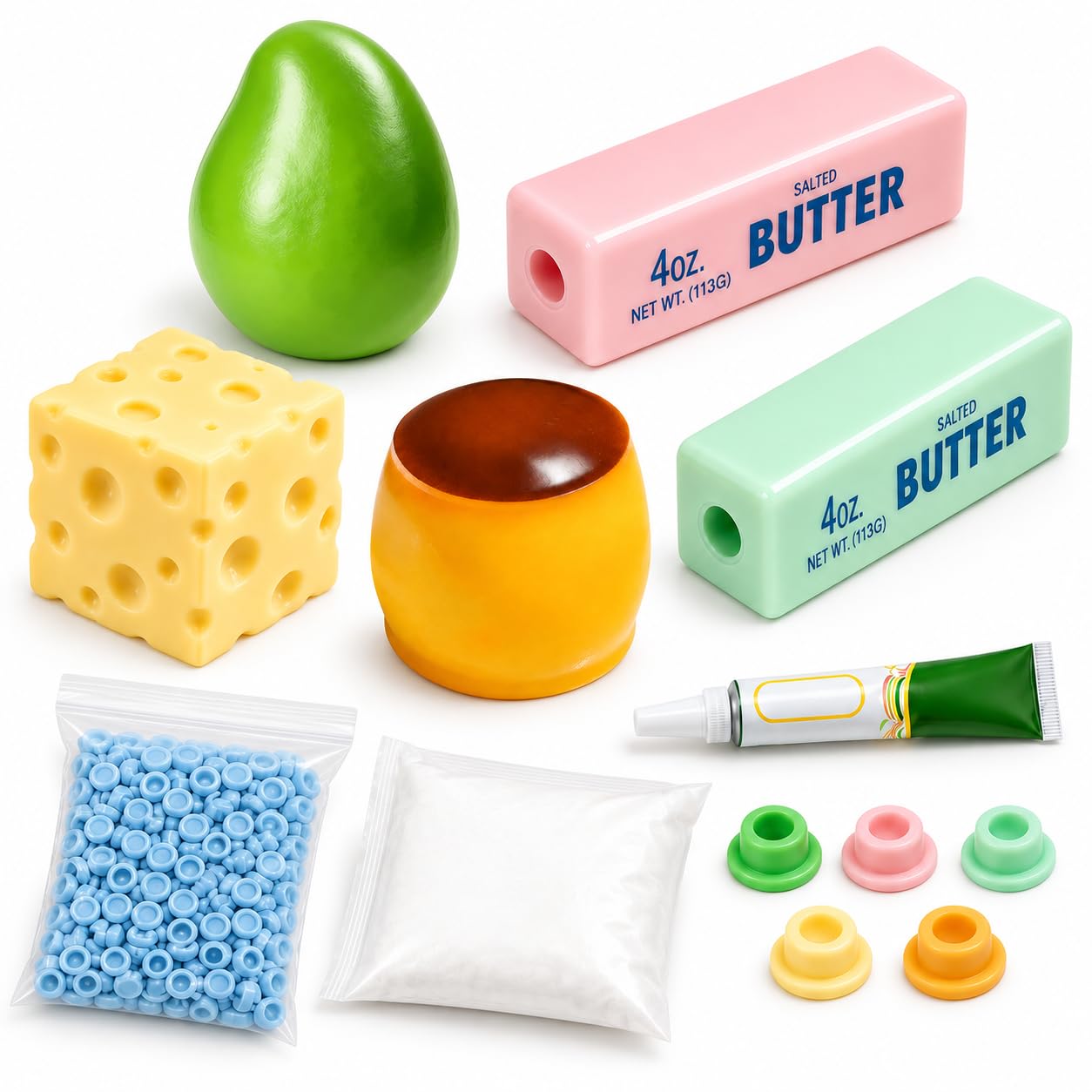 Cheese Squishy Skin DIY Stress Ball Kit, Squishy Making Kit Maker (#K) — image 1