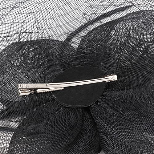 Image of DRESHOW Women Fascinator Hats Tea Party Hat Vintage Pillbox Hat Headband for Cocktail