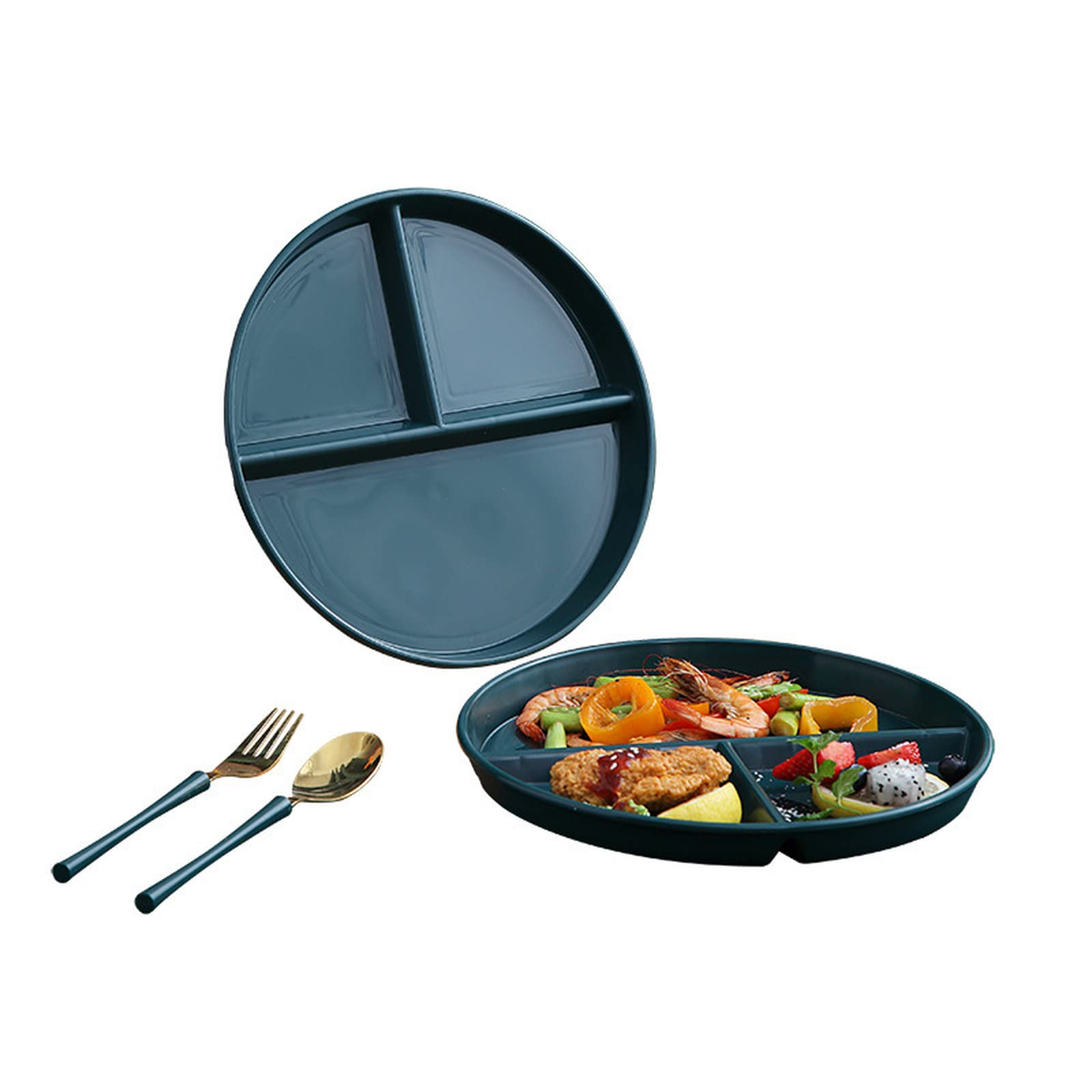 Plaques à fondue 4 pièces Set Fondue Plaques colorées avec 12 fourchettes à fondue, 22 cm / 8,7in