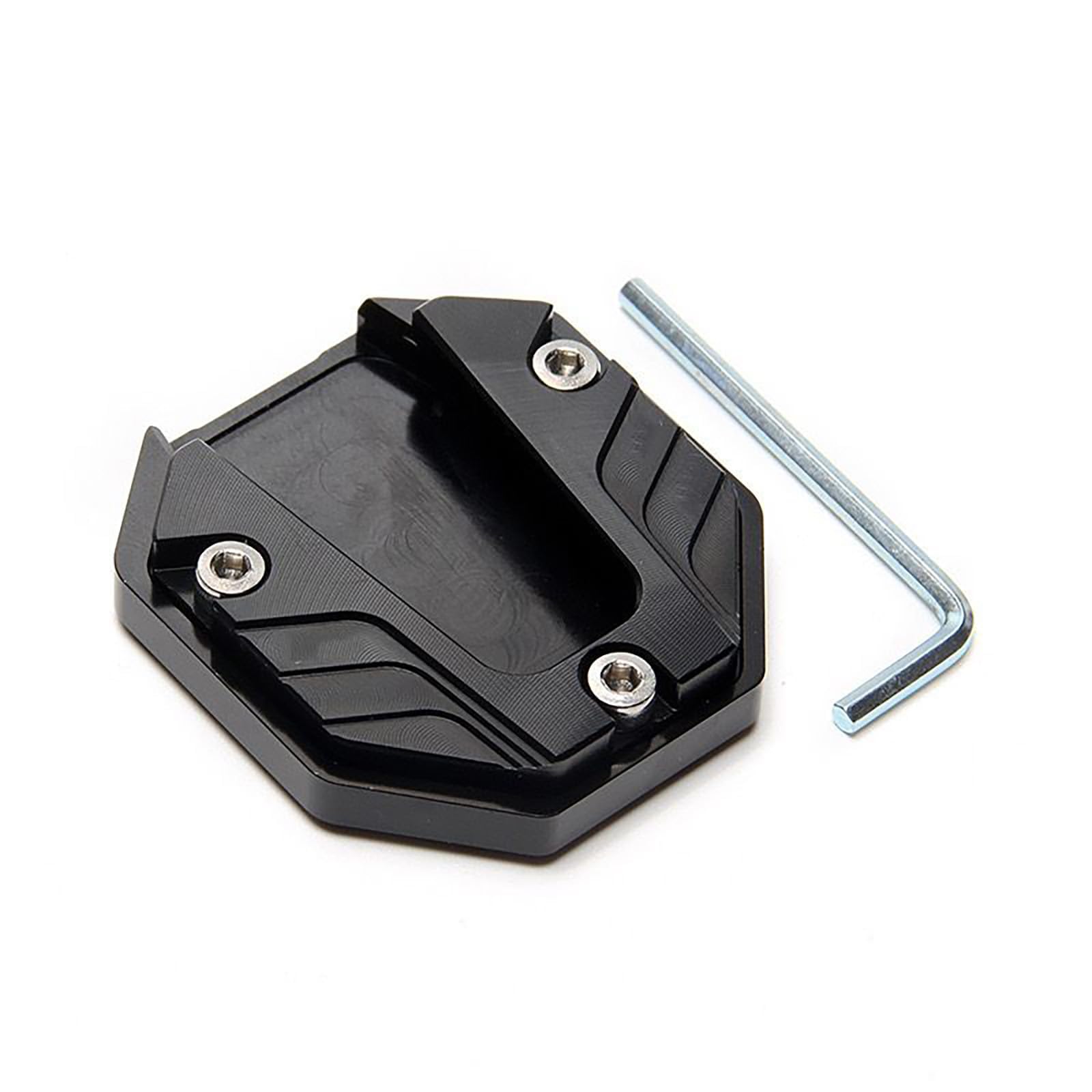 TDGHUNXC Side Stand Extension for Ducati Streeighter V2,Motorcycle Parking Base Support Plate Non-Slip Kickstand Pad,normal-Black