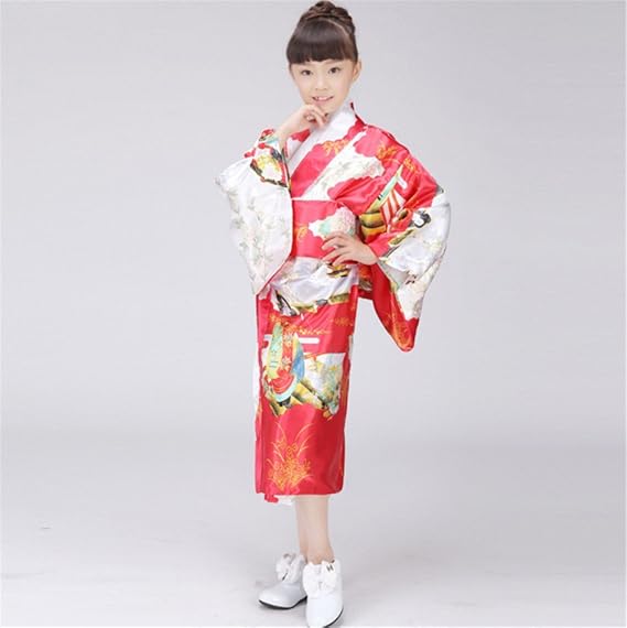 Amazon ノーブランド品 キッズ 浴衣 和服 着物 女の子 可愛い 出演服 可愛い フォーマル 140cm レッド1 着物 浴衣 通販
