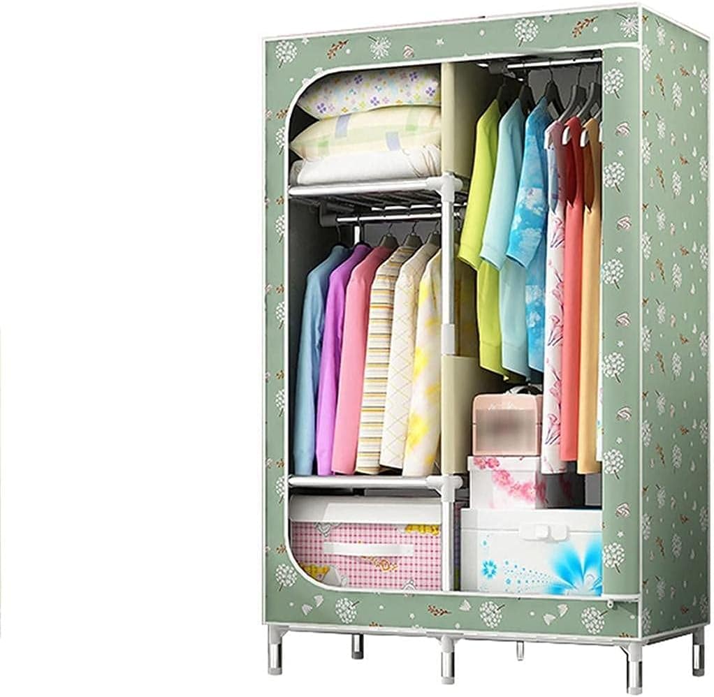 Oxford Cloth Wardrobe Organiser Simple Portable Single Wardrobe 168 45 90CM Clothes Rack (Color : B Size : 168 45 90CM) (A 168 * 45 * 90CM)