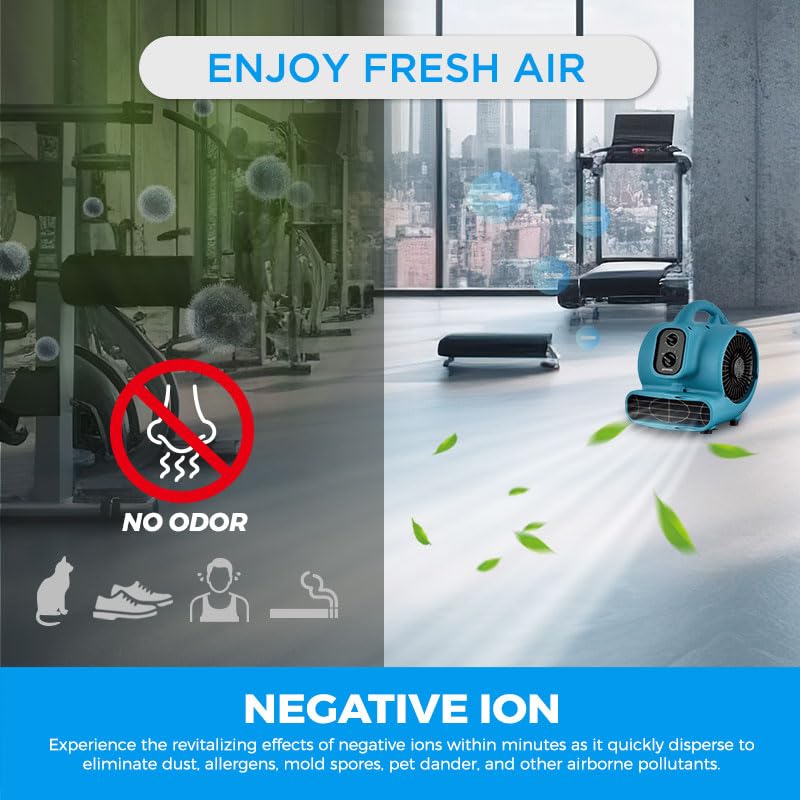 XPower Déménageur d'air centrifuge, sèche-linge à moquette, ventilateur de sol, ventilateur, empilable, chaîne en marguerite, pour restauration des dommages causés par l'eau, entretien, plomberie,