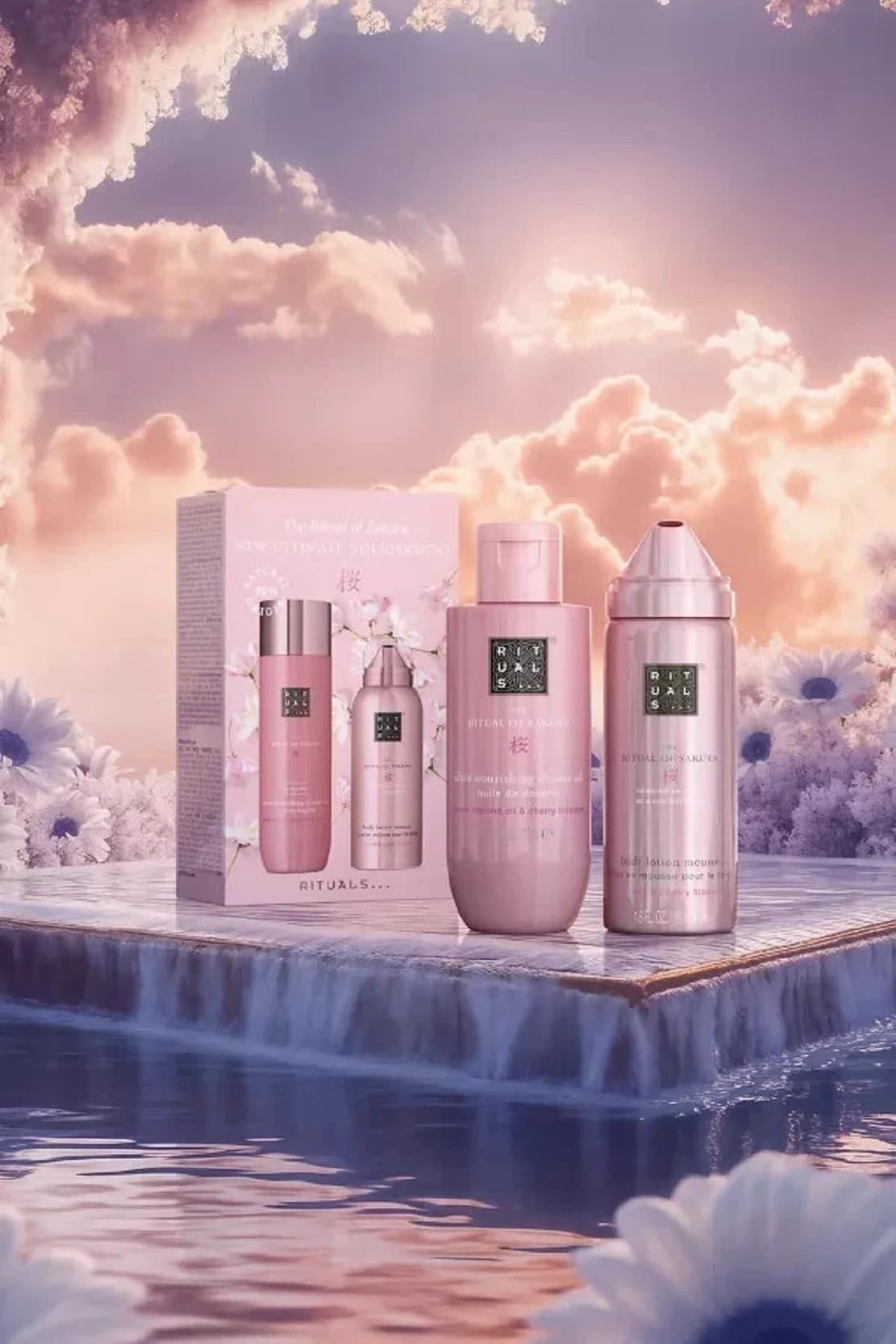 Rituals The Ritual of Sakura Ultimate Nourishment Kit with Shower Oil 75ml and Body Lotion Mousse 50ml, Beauty Gift Set - Image 2