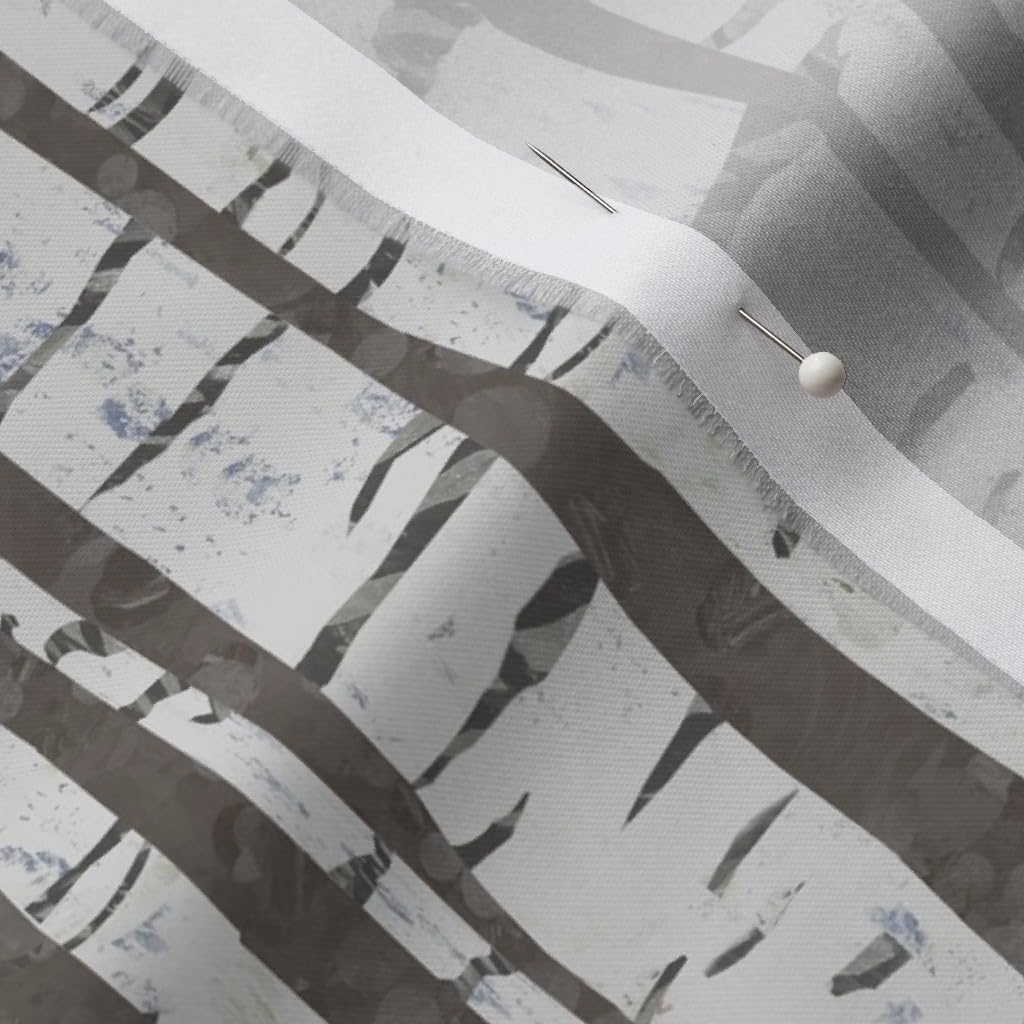 Spoonflower Fabric - Birch Forest Large Logs Warm Gray Aspen Tree Trees Pattern Woodland Printed on Organic Cotton Sateen Fabric by The Yard - Sewing Quilting Apparel Home Decor