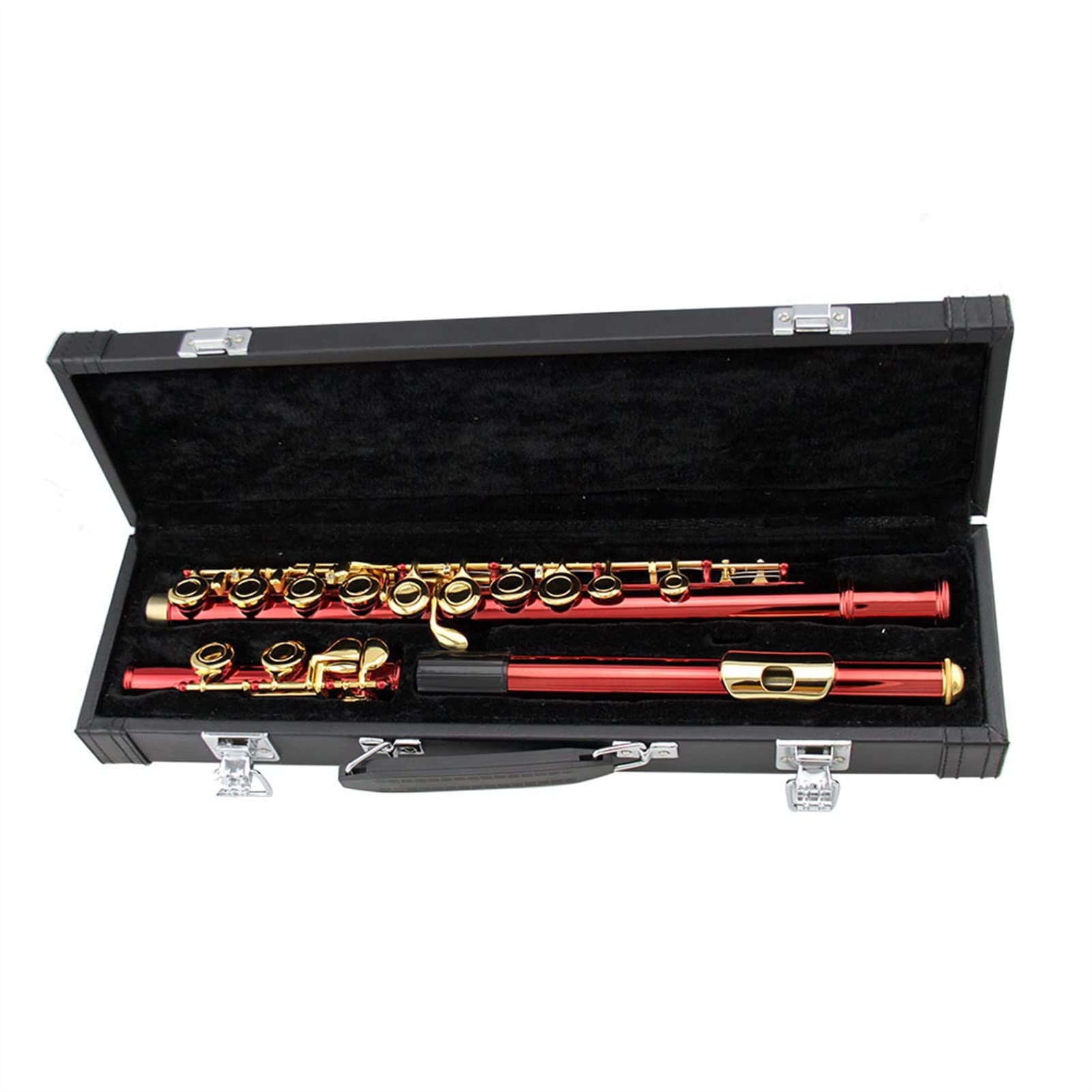 ZUZU Flauta Dominante Chapada En Oro del Cuerpo del Color Rojo del Agujero Cerrado del Grado Intermedio 16 Kit Flauta