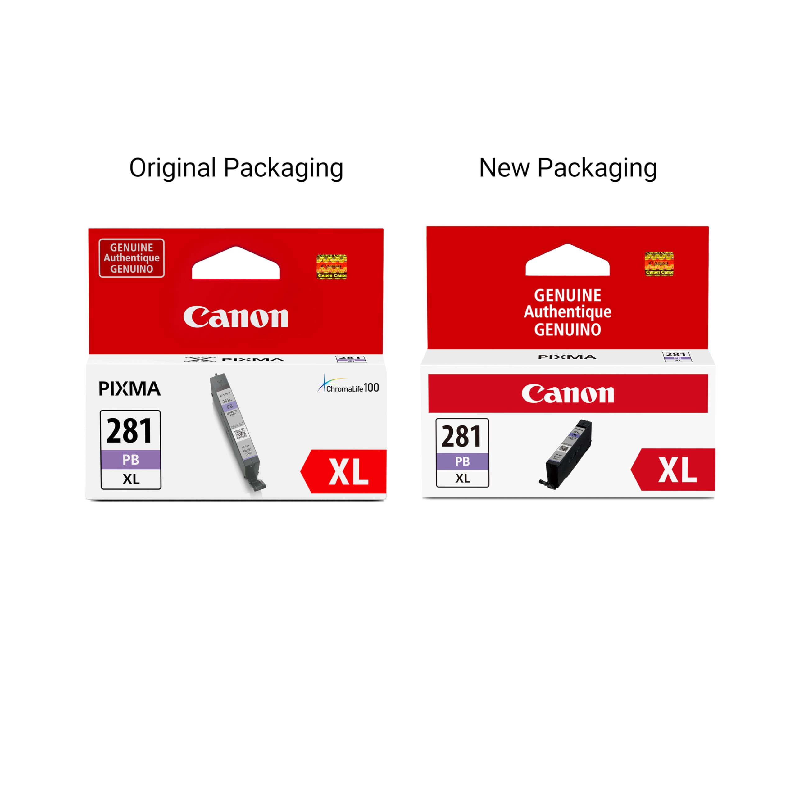 Canon CLI-281 XL Genuine Photo Blue Ink Tank, Compatible with TS9120 Series,TS8120 Series, TS8220 Series, TS8320, and TS6320 Printers