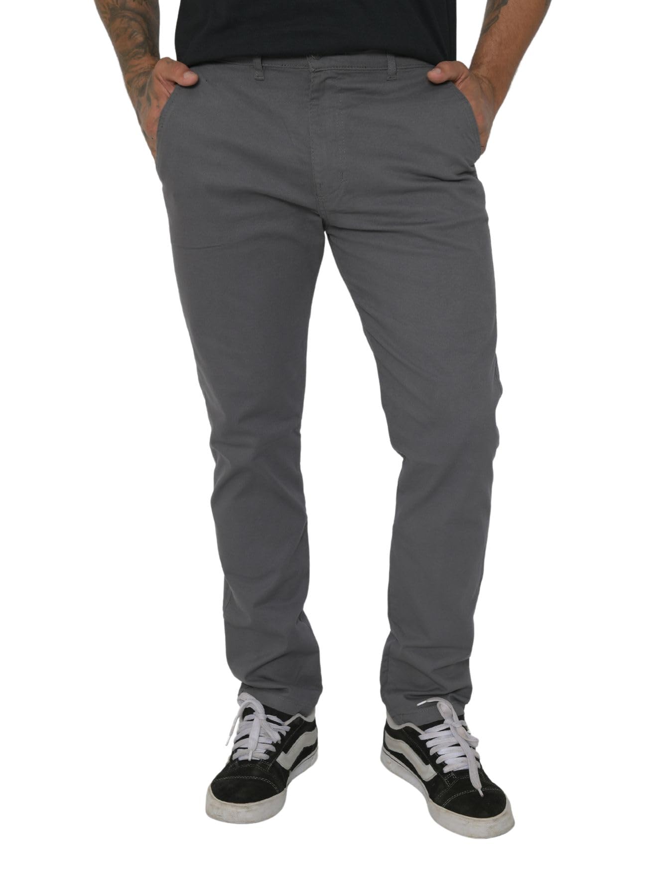Calça Masculina Sarja Bolso Faca Embutido Lycra Esporte Fino