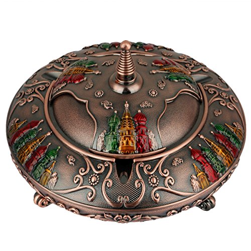 rockcloud Windproof Ashtray with Lid for Outdoor and Indoor Use Incense Holder Burner Tabletop Ornament