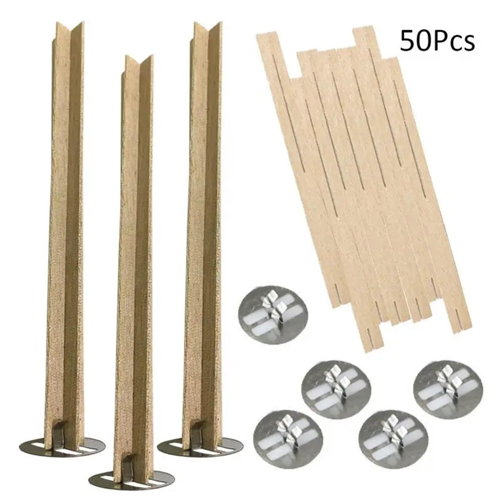 Kerzendochte 50 Stück Kreuz Holz Kerze Dochte Kerze Kerne mit Metallsockel for die Kerzenherstellung DIY Handwerk Baumwolle Kern FüR Kerzen Selber Machen